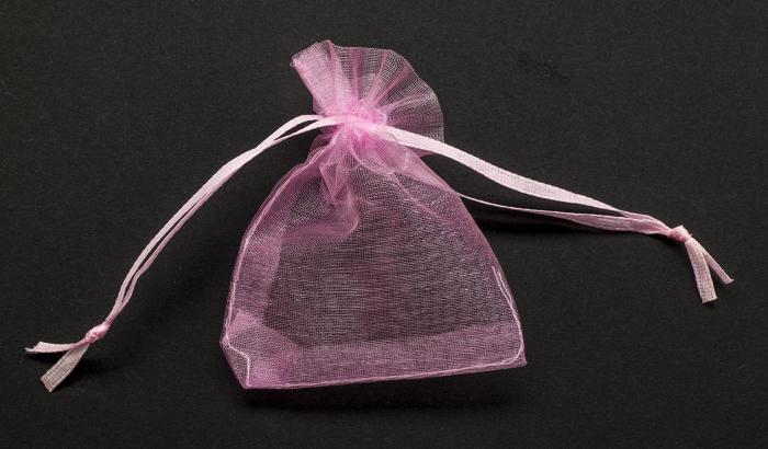 Tygpåse organza 7x9 cm, Rosa (10st)