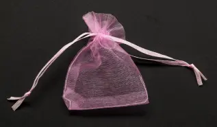 Tygpåse organza 7x9 cm, Rosa (10st)