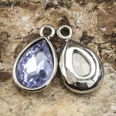 Berlock Juni 19x12 mm, Lila/Antiksilver (st)