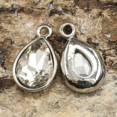 Berlock April 19x12 mm, Klar/Antiksilver (st)