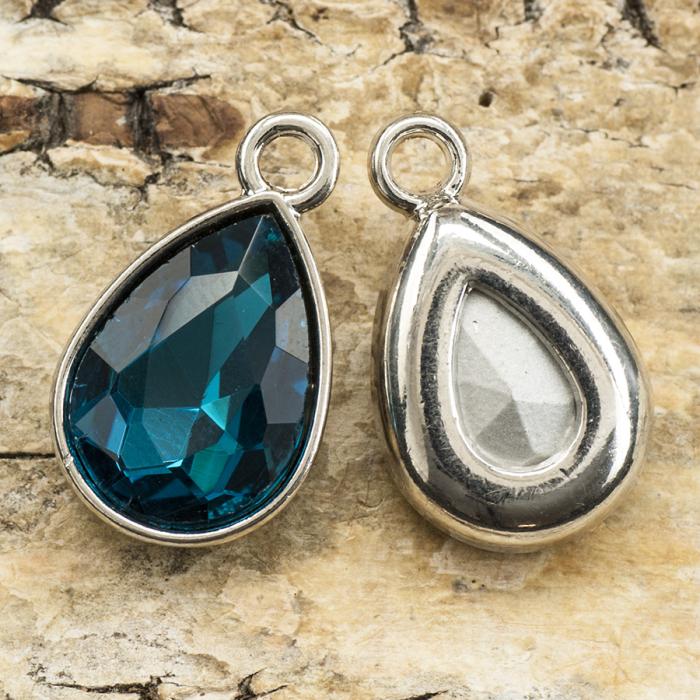 Berlock Mars 12x19 mm, Mörkblå/Antiksilver (st)