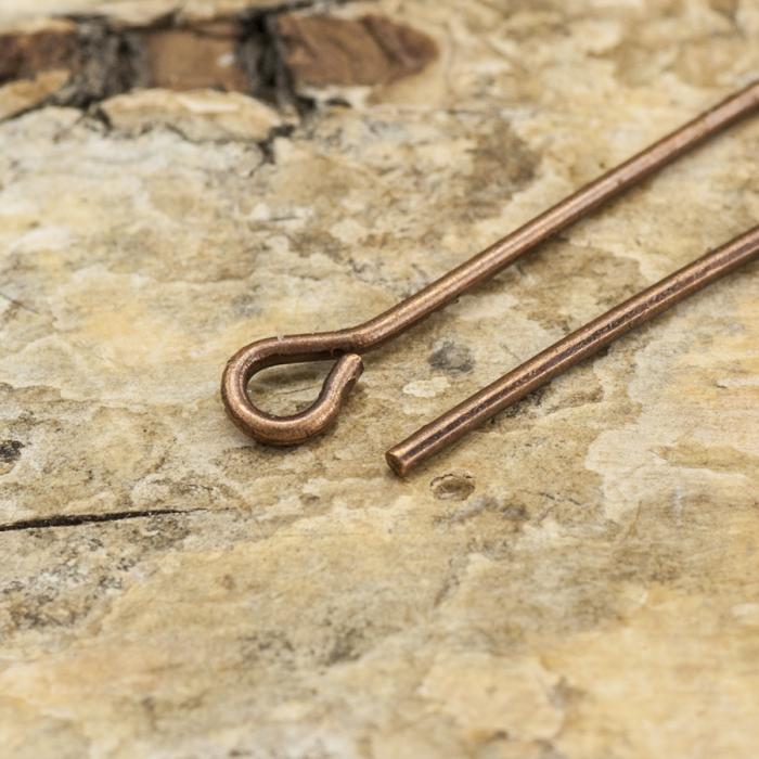 Hattnål med ring 50x0,7 mm, Antikkoppar (50st)