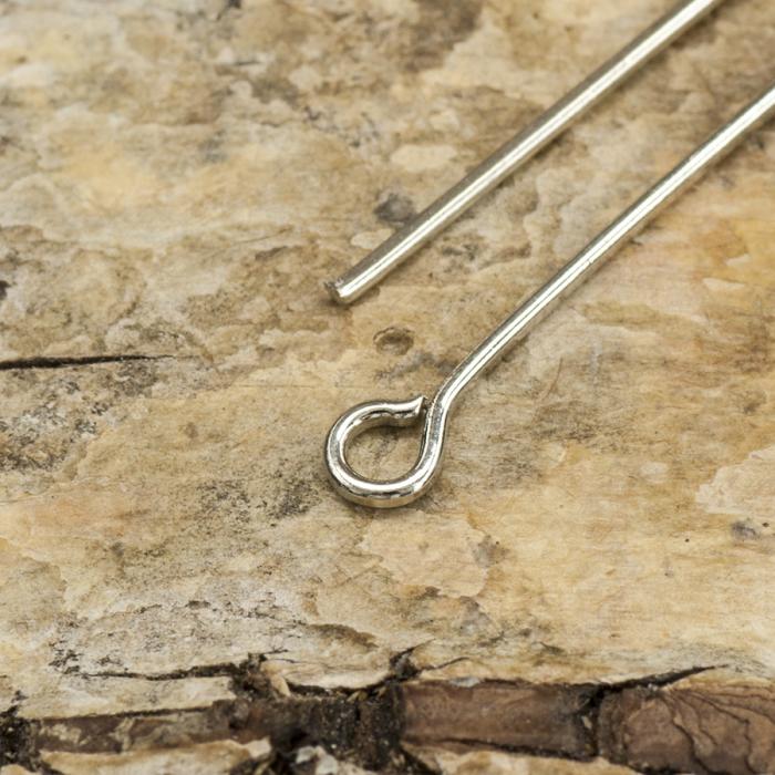 Hattnål med ring 50x0,7 mm, Platinafärg (40st)