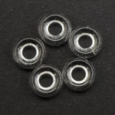 Glaspärla Ring 9 mm, Klar (5st)