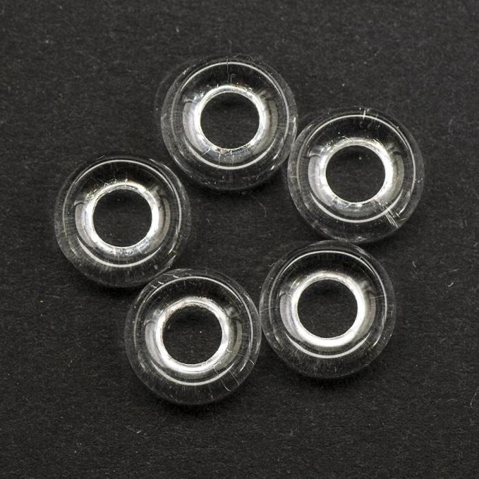 Glaspärla Ring 9 mm, Klar (5st)