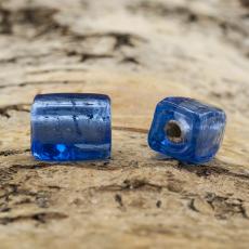 Glaspärla Rätblock 9x12 mm, Blå (5st)