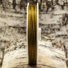 Plastöverdragen wire i Rostfritt stål 0,45 mm, Guld (50 m)