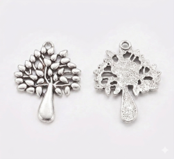Berlock Tr&auml;d 28x24x1.8 mm , Antiksilver (2st)
