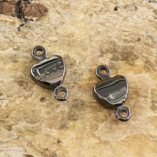 Connector Hjärta "Love" 10x5,5 mm, Svart (2st)
