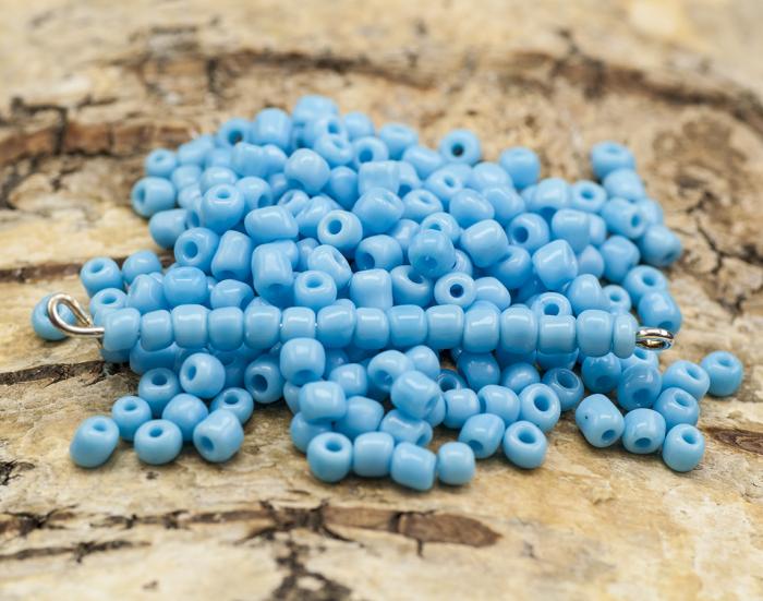 Seed bead opak 3 mm, Himmelsblå (20g)