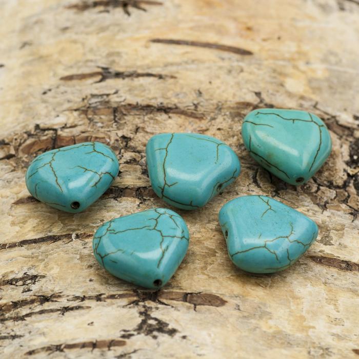Hjärta howlite, Turkos (5st)