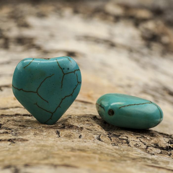 Hjärta howlite, Turkos (5st)