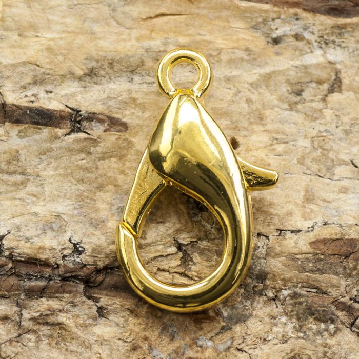 Lås Karbinhake 16x8 mm, Guldfärg (5st)