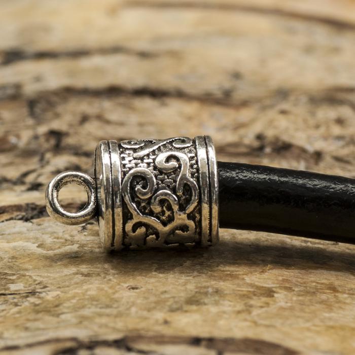 Bandavslut Dekor 8x13 mm, Antiksilver (4st)