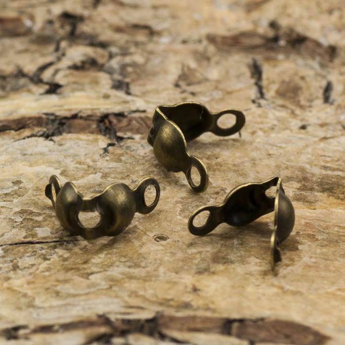 Knutgömma 4x7 mm, Antikbrons (50st)