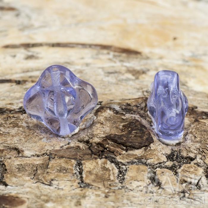 Glaspärla Blomma 9,5x6 mm, Lila (10st)