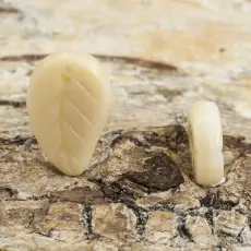 Glaslöv 9x14x4 mm, Cream (10st)