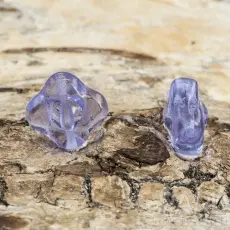 Glaspärla Blomma 9,5x6 mm, Lila (10st)