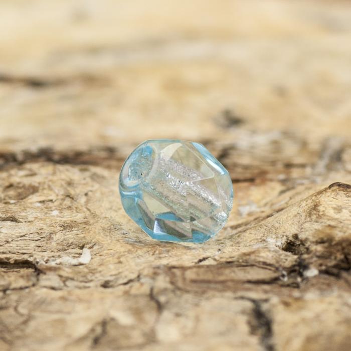 Glaspärla facetterad 3,5x4 mm, Turkos (30st)