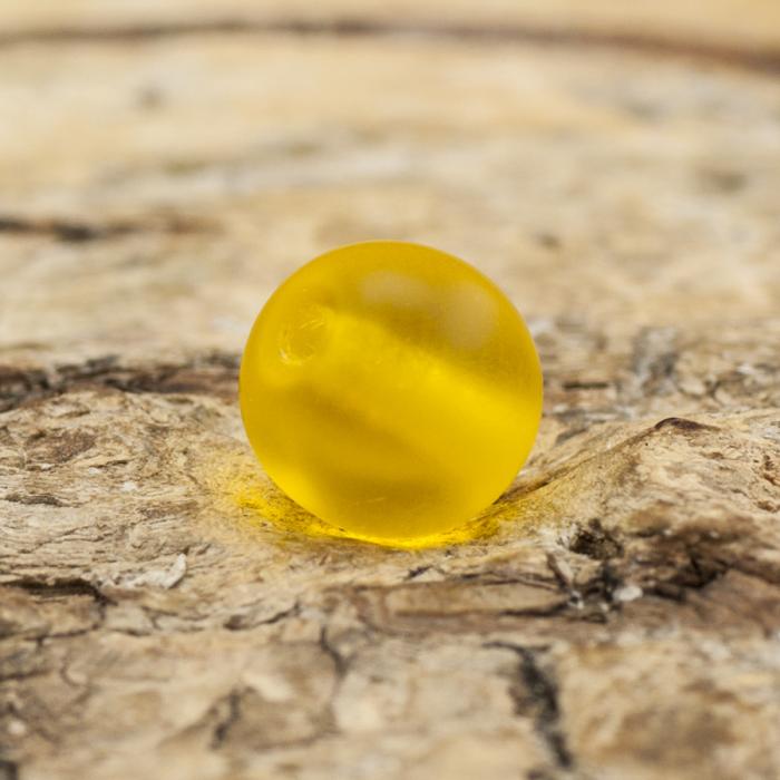 Frostad glaspärla 6 mm, Gul (40st)