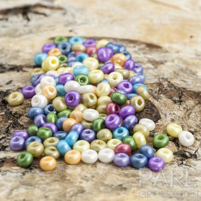Seed Beads opak 2,6 mm, Pastellfärger (25g)