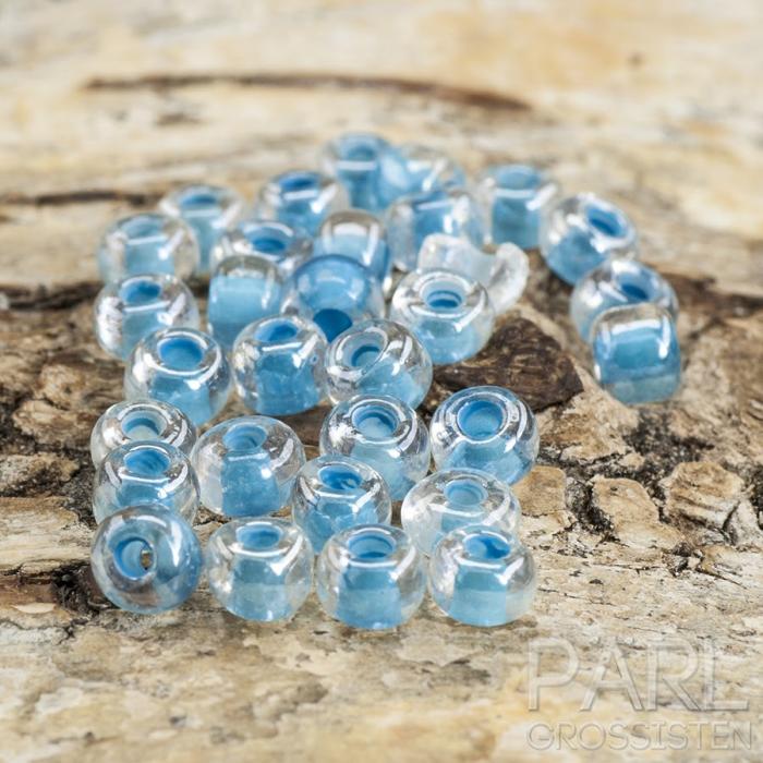 Seed bead colourlined 4,5 mm, Blå/Klar (20gr)