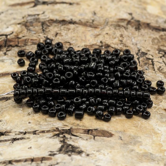 Seed Beads opak 2 mm, Svart (20g)