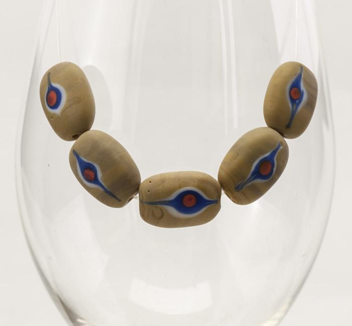 Glaspärla Öga 15x18 mm, Brun (st)