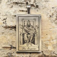 Hänge Tarot "The Emperor" i Rostfritt stål 24x46 mm (st)