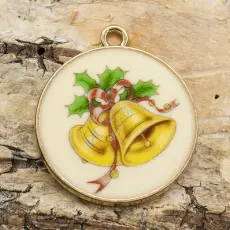 Berlock Julklockor 28x32 mm, Multifärg/Guldfärg (st)