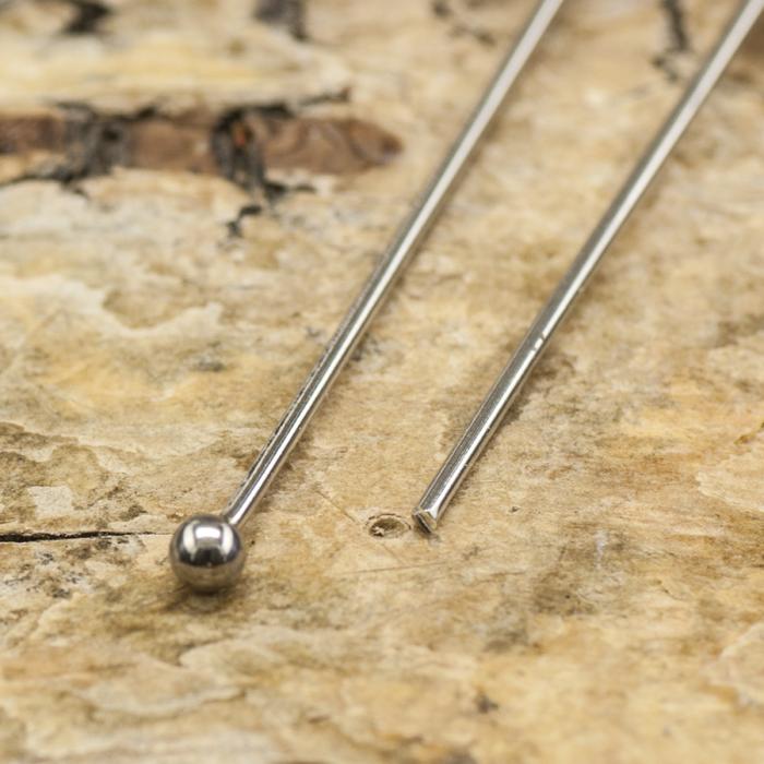 Hattnål med kula i Rostfritt stål 50x0,7 mm (20st)