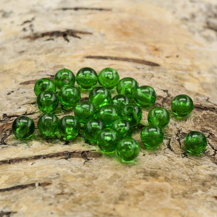 Akrylpärla transparent 6 mm, Grön (50st)