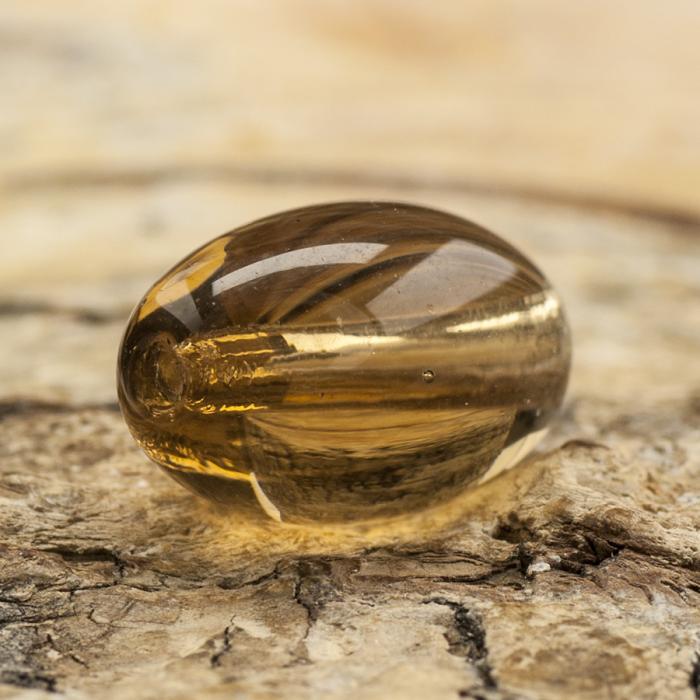 Oval glaspärla 8x13 mm, Brun (10st)