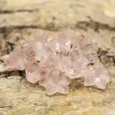 Pärlhållare blommor glas 9x5 mm, Rosa (10st)