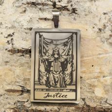 Hänge Tarot "Justice" i Rostfritt stål 24x46 mm (st)