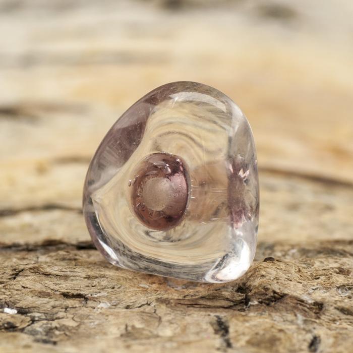 Glaspärla Triangel 12 mm, Klar/Lila (5st)