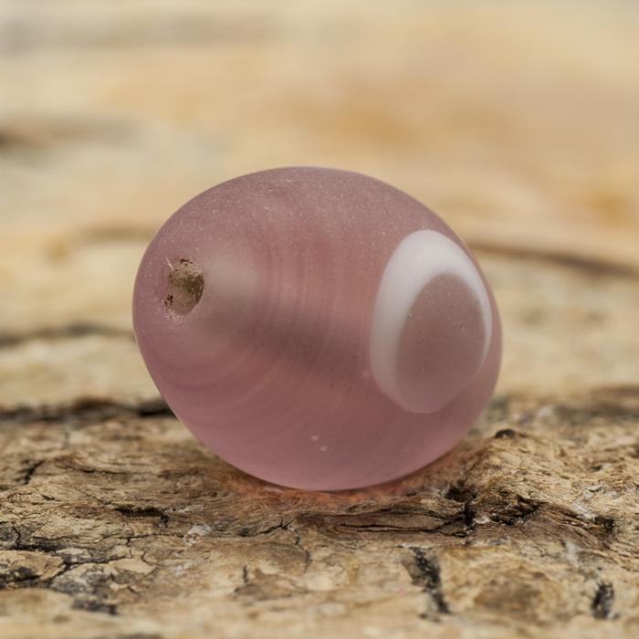Oval glaspärla prick 11x14 mm, Rosa (5st)