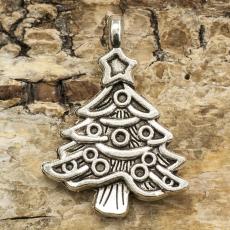 Berlock Julgran 17x24 mm, Antiksilver (3st)