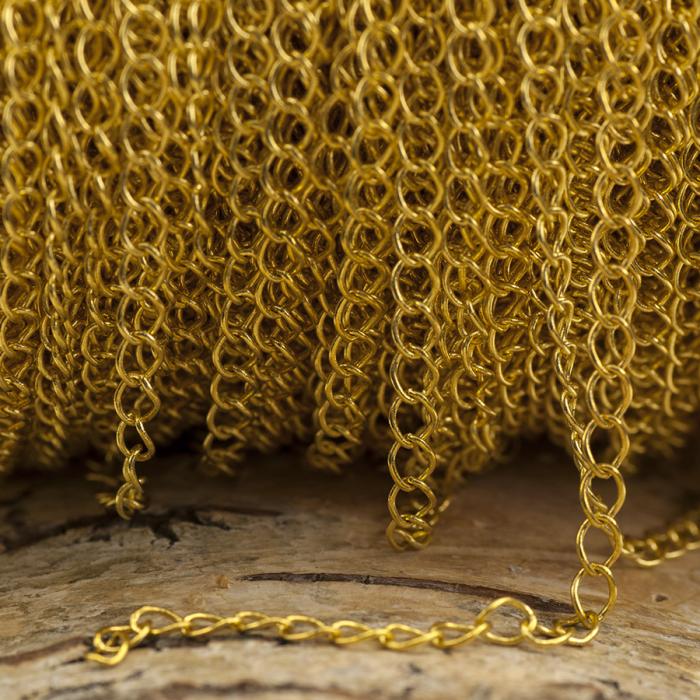 Smyckeskedja 3x4 mm, Guldfärg (meter)