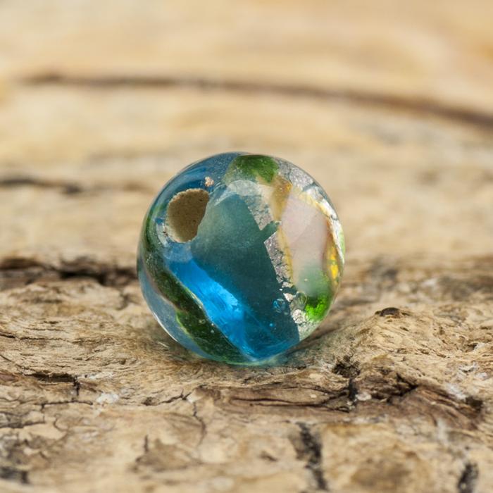 Glaspärla lampwork 8 mm, Turkos (5st)