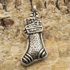 Berlock Julstrumpa 10x21 mm, Antiksilver (5st)