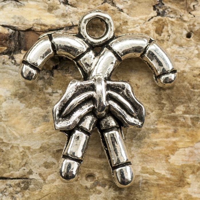 Berlock Polkagrisar 17x19 mm, Antiksilver (st)