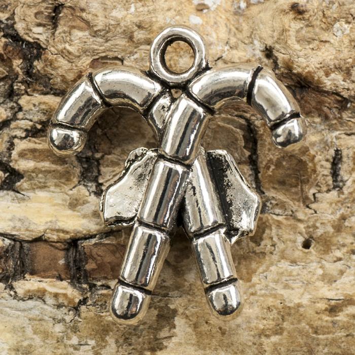 Berlock Polkagrisar 17x19 mm, Antiksilver (st)