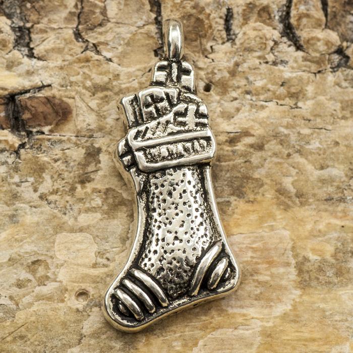 Berlock Julstrumpa 10x21 mm, Antiksilver (5st)