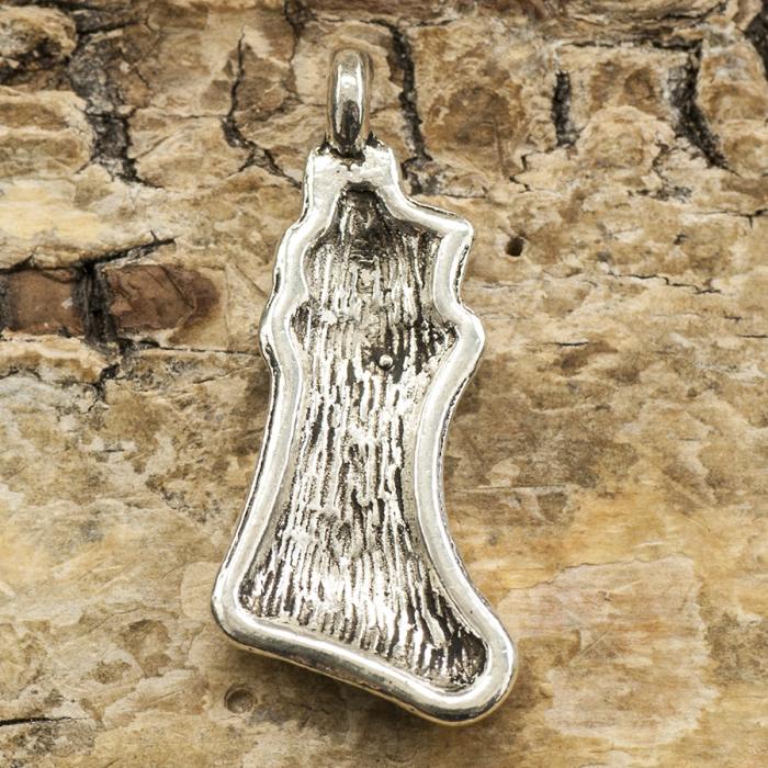 Berlock Julstrumpa 10x21 mm, Antiksilver (5st)