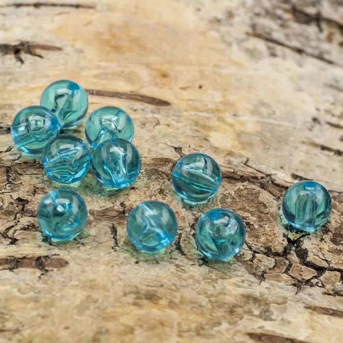 Akrylpärla transparent 8 mm, Turkos (30st)