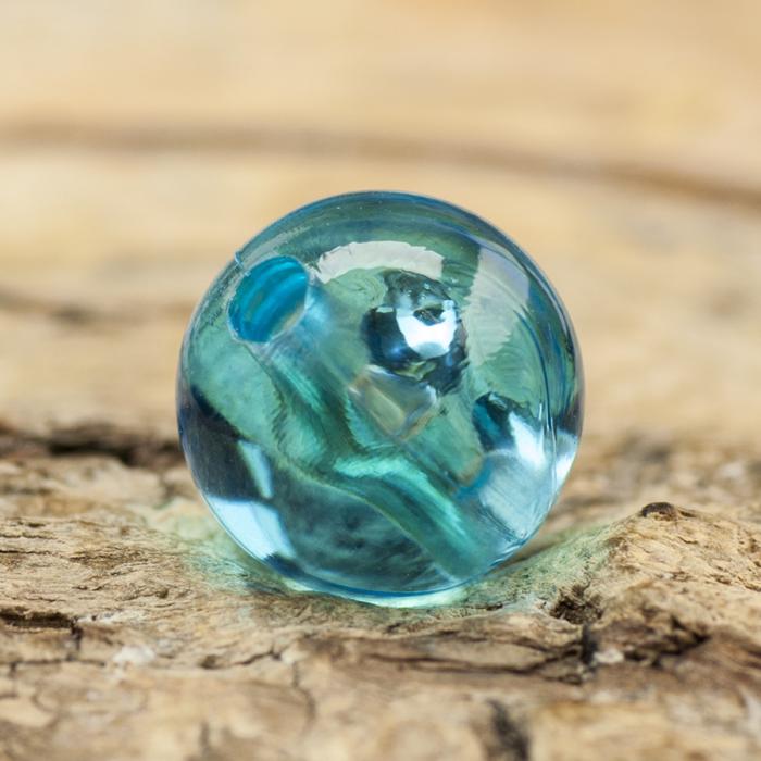 Akrylpärla transparent 8 mm, Turkos (30st)