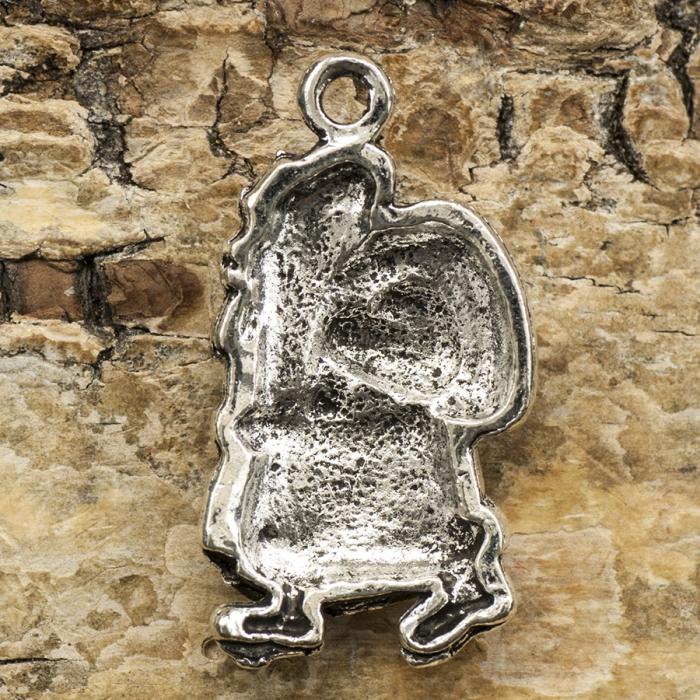 Berlock Jultomte 13x24 mm, Antiksilver (3st)