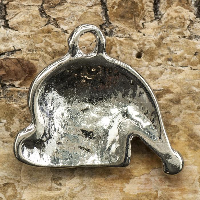 Berlock Tomteluva 18x15 mm, Röd/Vit/Silverfärg (st)