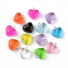 Berlock Hj&auml;rta 17x17 mm, F&auml;rgmix (10st)